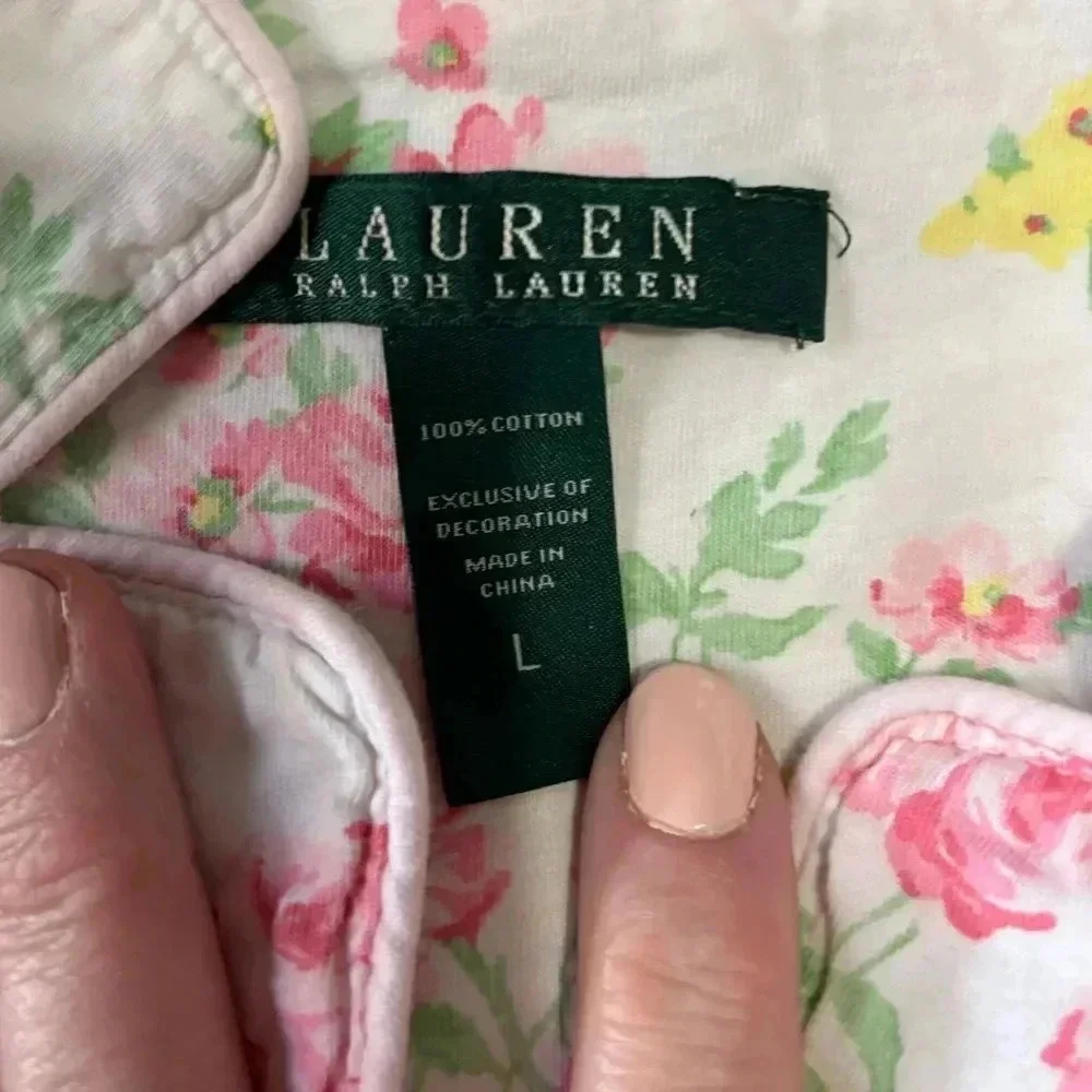 Lauren Ralph Lauren Women’s Pajama Sleep Button Down Top size Large